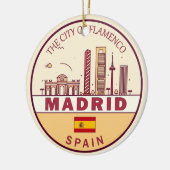 Madrid Spanje City Skyline Embleem Keramisch Ornament (Links)