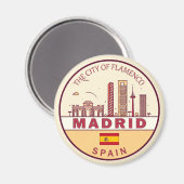 Madrid Spanje City Skyline Embleem Magneet (Voorkant / Achterkant)