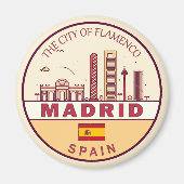 Madrid Spanje City Skyline Embleem Magneet (Voorkant)