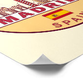 Madrid Spanje City Skyline Embleem Poster (Hoek)
