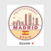 Madrid Spanje City Skyline Embleem Sticker (Vel)