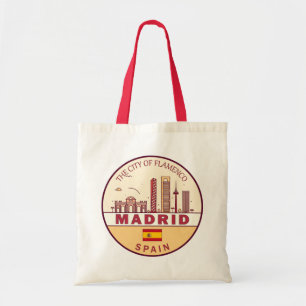 Madrid Spanje City Skyline Embleem Tote Bag