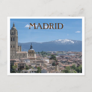 Madrid, Spanje City Uitzicht met Bergen Briefkaart