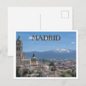 Madrid, Spanje City Uitzicht met Bergen Briefkaart (Voorkant / Achterkant)