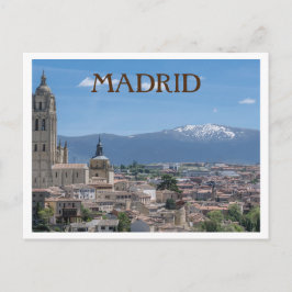 Madrid, Spanje City Uitzicht met Bergen Briefkaart