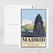Madrid, Spanje. De Manzares-rivier van Park Briefkaart (Voorkant / Achterkant)