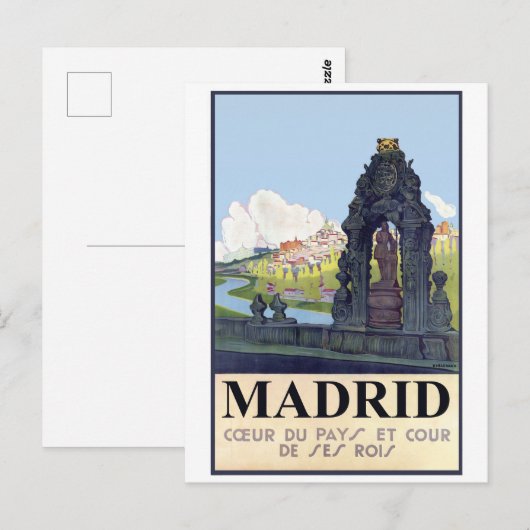 Madrid, Spanje. De Manzares-rivier van Park Briefkaart (Voorkant / Achterkant)
