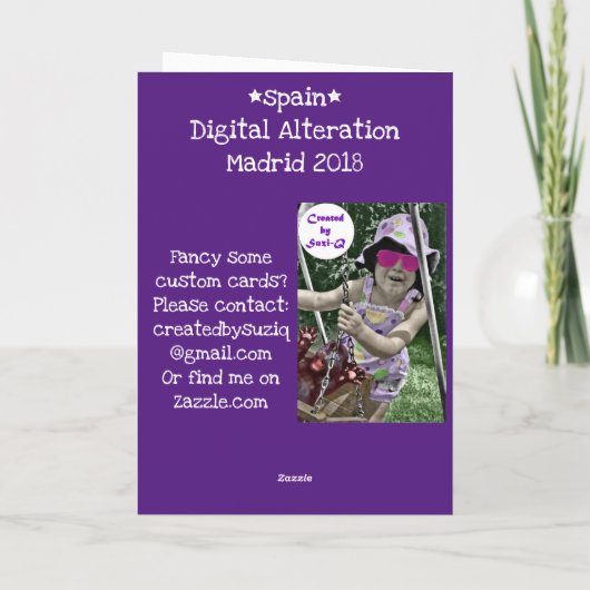 Madrid Spanje-digitale aanpassing Kaart (Achterkant)