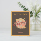 Madrid Spanje Disco bal Retro Briefkaart (Staand voorkant)