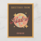 Madrid Spanje Disco bal Retro Briefkaart (Voorkant)