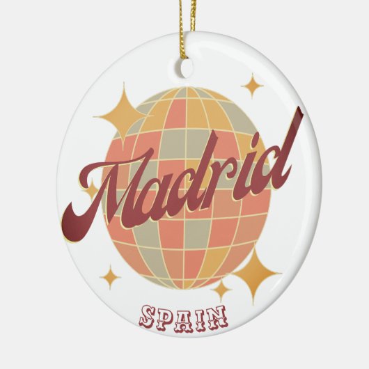 Madrid Spanje Disco bal Retro  Keramisch Ornament (Links)