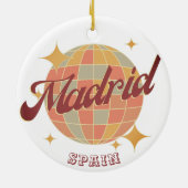 Madrid Spanje Disco bal Retro  Keramisch Ornament (Achterkant)
