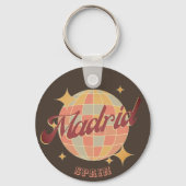 Madrid Spanje Disco bal Retro Sleutelhanger (Voorkant)