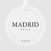 Madrid, Spanje Eenvoudige Internationale Reisdouan Ornament (voorkant)