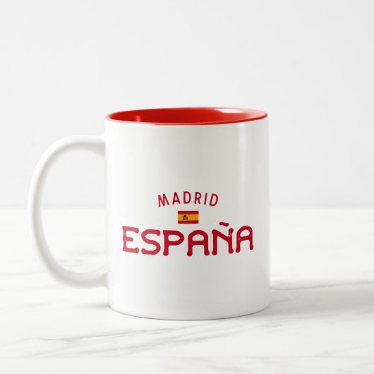 Madrid Spanje (España) Tweekleurige Koffiemok (Links)