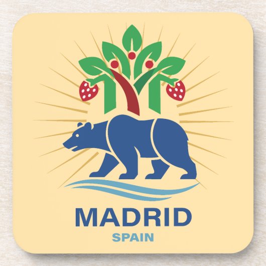 Madrid Spanje Europa Bier Onderzetter (Voorkant)