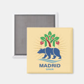 Madrid Spanje Europa Magneet (Voorkant / Achterkant)