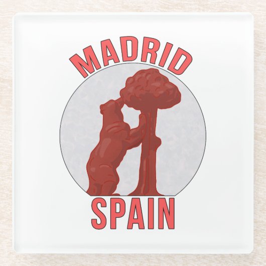 Madrid Spanje Glazen Onderzetter (Voorkant)