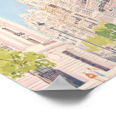 Madrid Spanje Gouache Schilderillustratie Reizen Poster (Hoek)