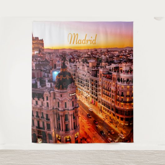 Madrid Spanje Hoofdstad Skyline Wandkleed (Voorkant)