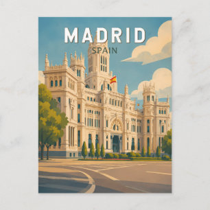 Madrid Spanje Illustratie Reis Kunst Vintage Briefkaart