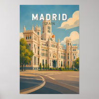 Madrid Spanje Illustratie Reis Kunst Vintage