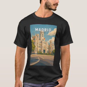 Madrid Spanje Illustratie Reis Kunst Vintage T-shirt