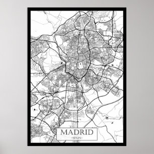 Madrid Spanje Kaart Poster
