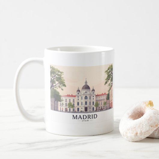 Madrid Spanje Koninklijk Paleis Pastel Travel Desi Koffiemok (Met donut)