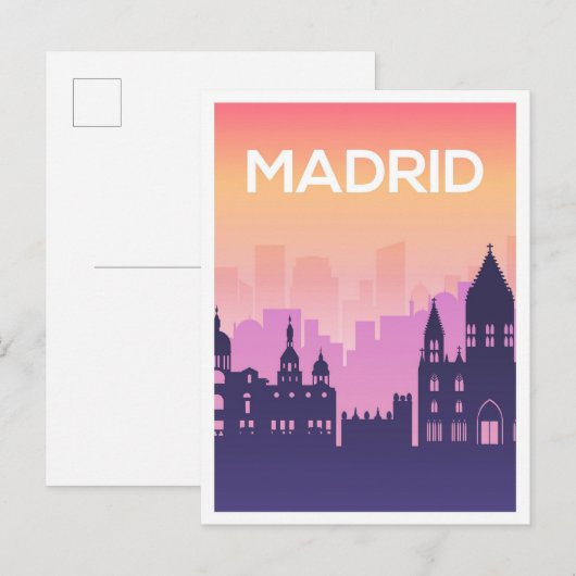 Madrid Spanje Kunst Reizen Illustratie Briefkaart (Voorkant / Achterkant)