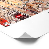 Madrid Spanje Kunst Reizen Waterverf Hand getekend Poster (Hoek)