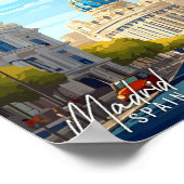 Madrid Spanje Kunst vintage reisillustratie Poster (Hoek)