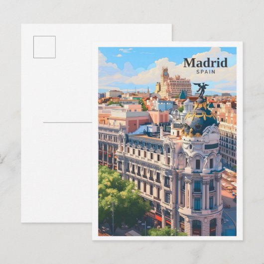 Madrid Spanje Kunst Vintage Reizen Briefkaart (Voorkant / Achterkant)