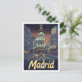 Madrid Spanje Kunst Vintage Reizen Illustratie Briefkaart (Staand voorkant)