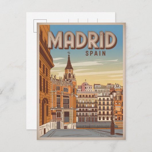  Madrid Spanje lucht uitzicht souvenirs, geschenke Briefkaart (Voorkant / Achterkant)