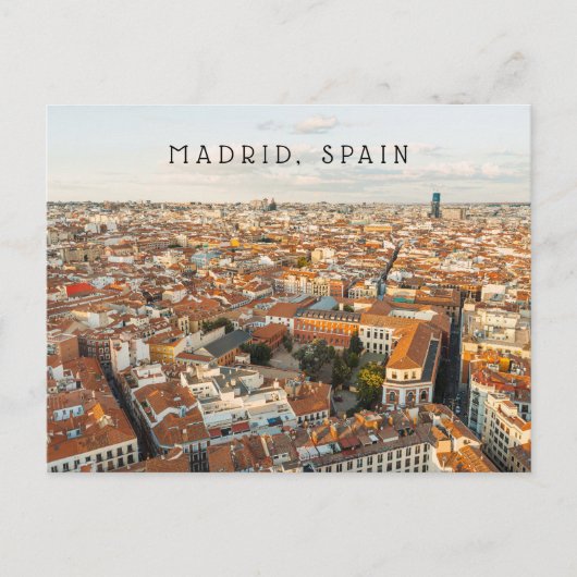 Madrid Spanje Luchtstadsbeeld Reizen Briefkaart (Voorkant)