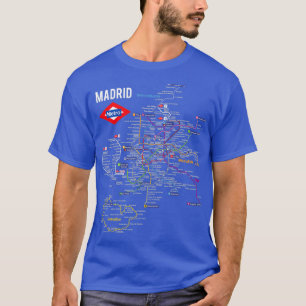 Madrid Spanje Metro Subway Train Map Spaans Langua T-shirt