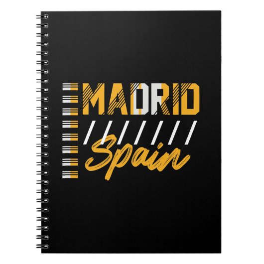 Madrid Spanje Moderne Typografie Stedelijk Design Notitieboek (Voorkant)