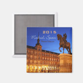 Madrid Spanje Nighttime Scène Magnet Verander Jaar (Voorkant / Achterkant)