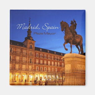 Madrid Spanje Nighttime Scene Travel Magnets Magneet