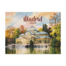 Madrid Spanje Palacio de Cristal Aquarel Reis