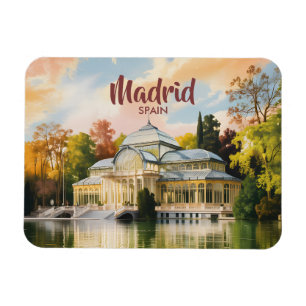 Madrid Spanje Palacio de Cristal Aquarel Reis Magneet