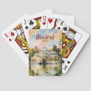 Madrid Spanje Palacio de Cristal Aquarel Reis Pokerkaarten