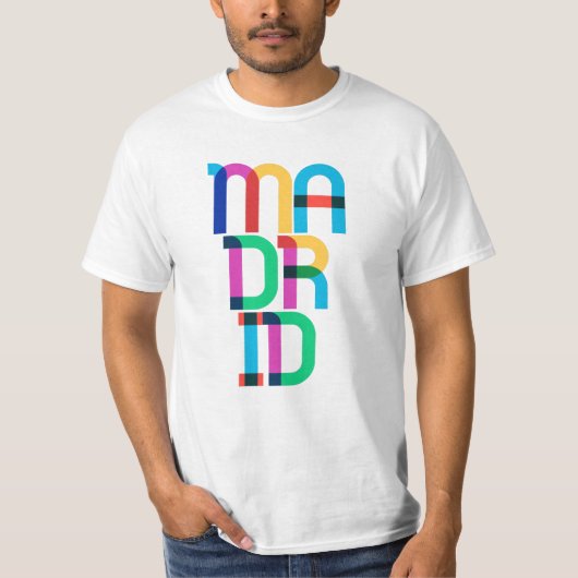 Madrid Spanje Pop Art Letters T-shirt (Voorkant)