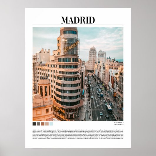 Madrid - Spanje Poster (Voorkant)