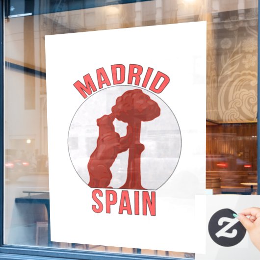 Madrid Spanje Raamsticker (Cafe Raam)
