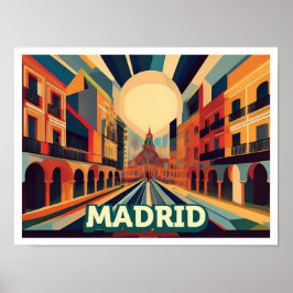 Madrid Spanje Reis artistiek kleurrijk Poster