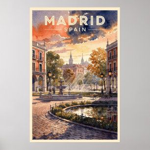 Madrid Spanje Reis Vintage Poster