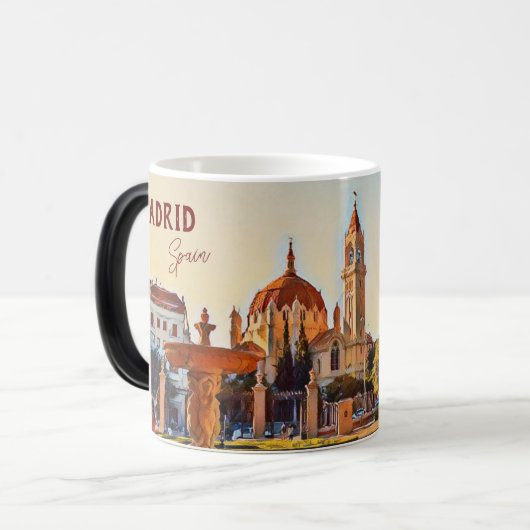 Madrid Spanje Reislandschap souvenir Coffee Mok (Voorkant links)