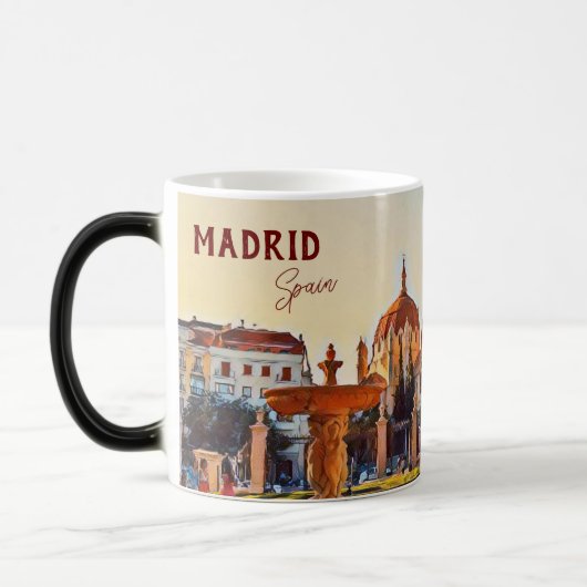 Madrid Spanje Reislandschap souvenir Coffee Mok (Links)